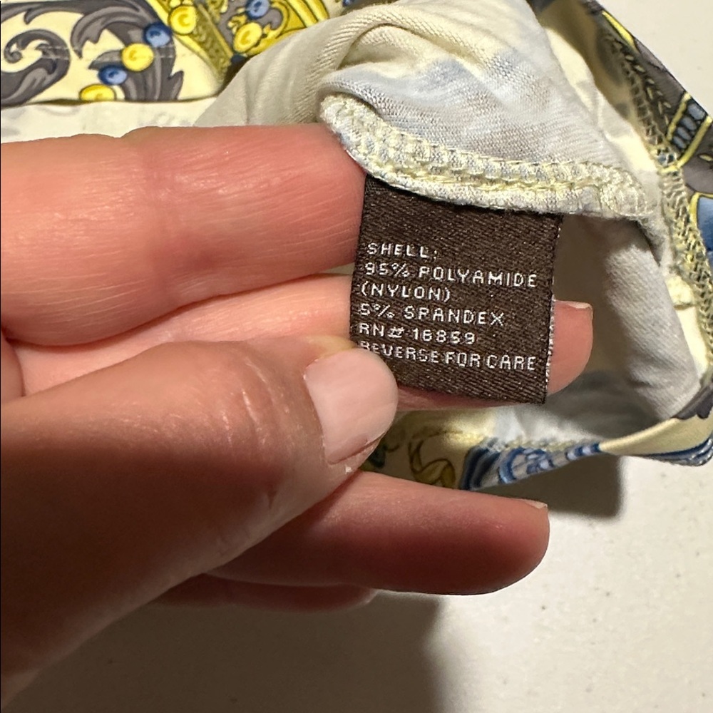 J. Mclaughlin Yellow And Blue Patterned Blouse - image 4